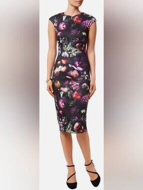 NWT - Floral Sheath Dress in Dark Multicolor Sz.5
